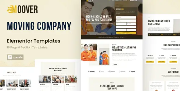 Moover – Moving Company Website Elementor Template Kit